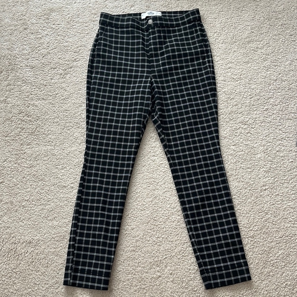 Plaid Hollister Stretchy Work Pants